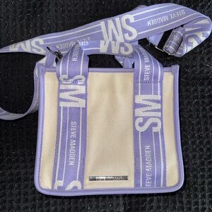 Steve Madden Cream and Purple Fabric Detail
